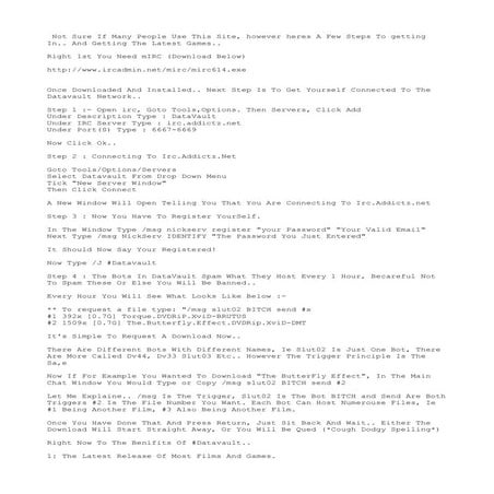 #Data vault, irc warez (ty 4 moving x)