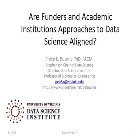 Are Funders and Academic Institutions Approaches to Data Science Aligned