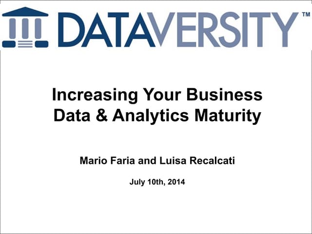 Increasing Your Business Data & Analytics Maturity