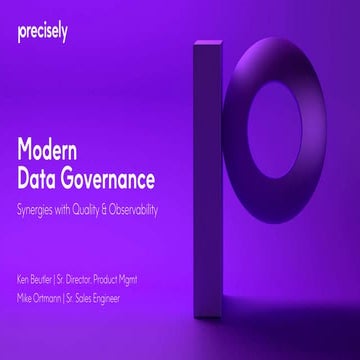 Modern Data Governance:  Synergies with Quality and Observability 