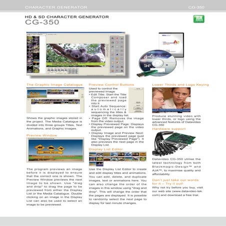 Datavideo CG-350 Brochure