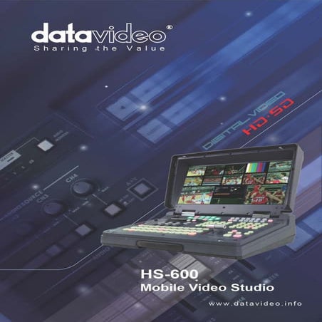 Datavideo HS-600 Hand Carry System Brochure