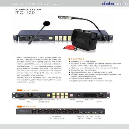 Datavideo ITC-100 Brochure