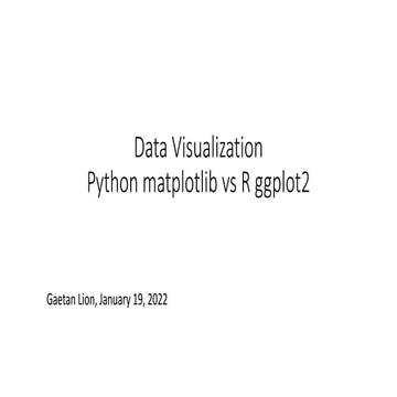 Comparing R vs. Python for data visualization | PPT