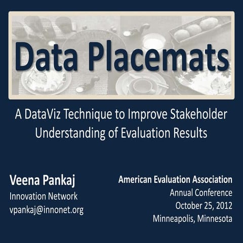 Data Placemats: A DataViz Technique to Improve Stakeholder Understanding of E...
