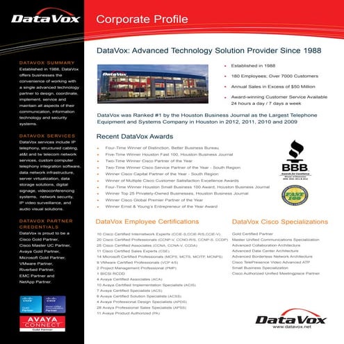 DataVox Corporate Profile