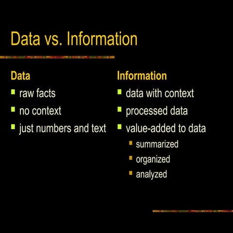 Data vs. information