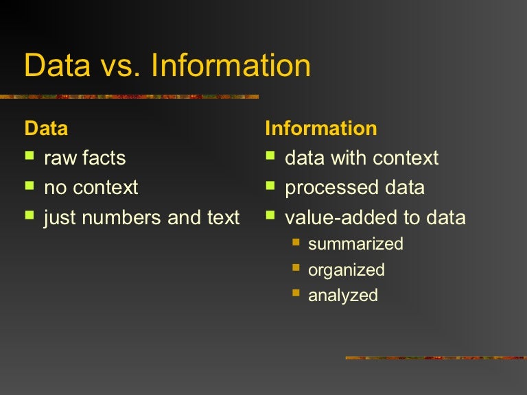 Data vs. information