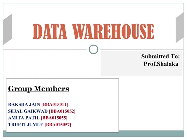 DATA WAREHOUSING