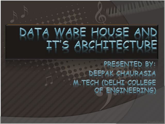 Data ware house architecture