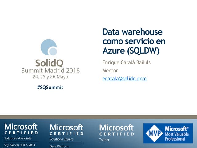 Datawarehouse como servicio en azure (sqldw)
