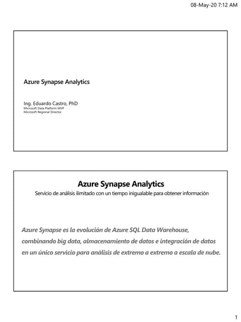 Data warehouse con azure synapse analytics