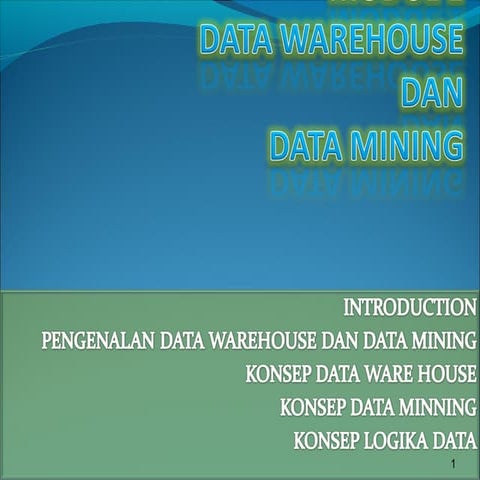Data warehouse dan data mining dianvs.blogspot.com