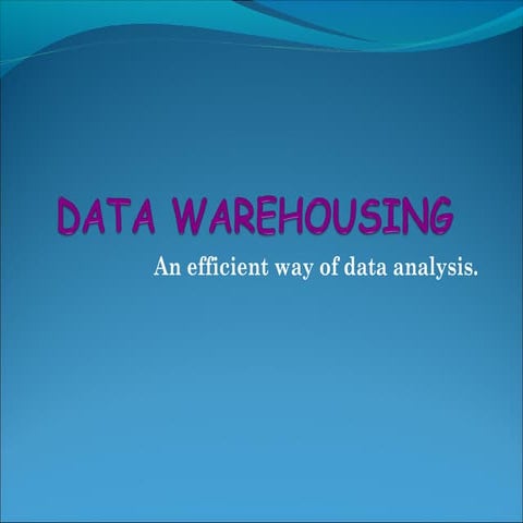 Introduction to Data Warehouse