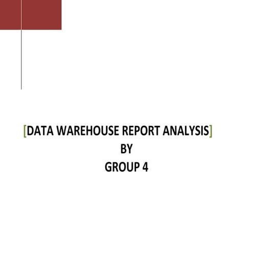 Data Warehouse Project-Report Analysis