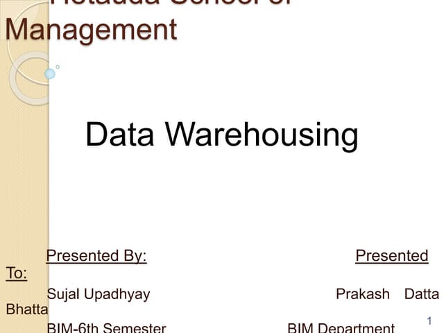 Data warehousing