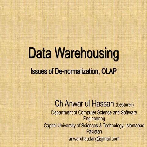 Intro to Data warehousing   lecture 05