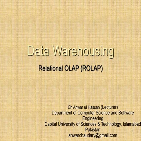 Intro to Data warehousing   lecture 07