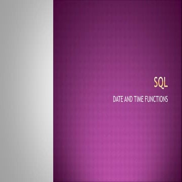 Date and Time FUNCTIONS | PPTX | Databases | Computer Software and ... image.