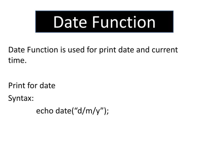 Date function
