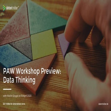 Data Thinking Preview - Predictive Analytics World for Industry 4.0