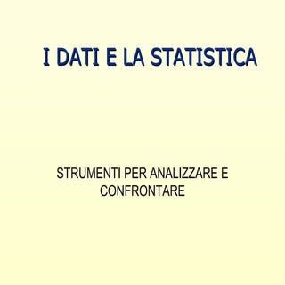 I Dati e la statistica