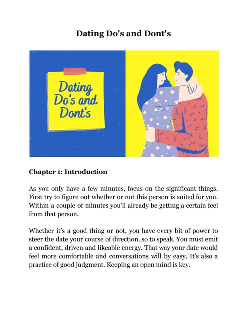 Dating do's and dont's