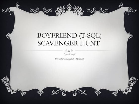 Dating Game - T-SQL for High School Girls