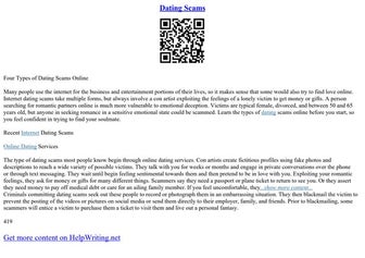 Dating Scams