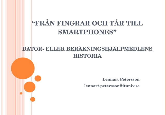 Datorhistoria ht10 Lennart Petersson