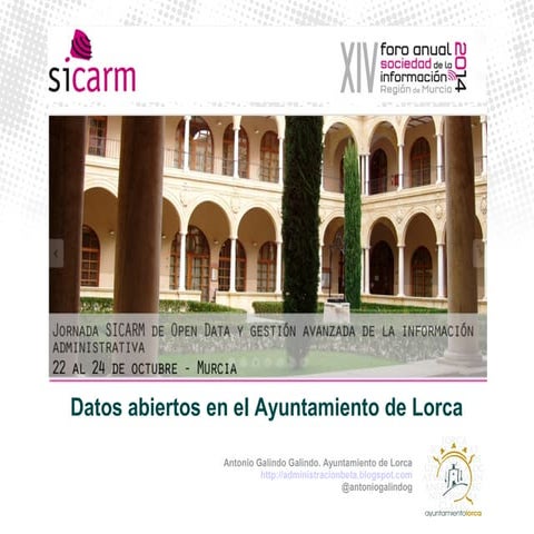 Datos abiertos en el Ayuntamiento de Lorca