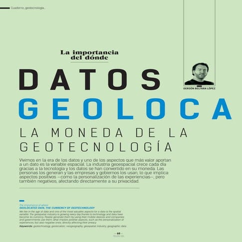 Datos geolocalizados, la moneda de la geotecnologia
