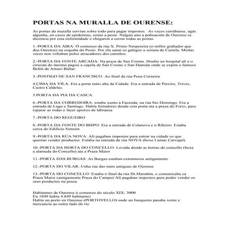 Datos ourense medieval