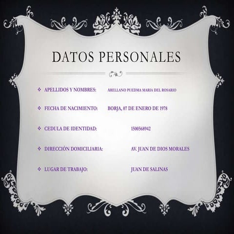 Datos personales maria arellano | PPTX