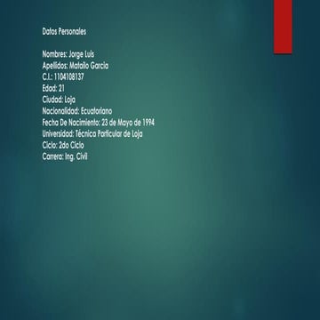 Datos personales y de la carrera