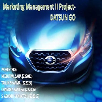 Marketing, Pricing and Distribution of Datsun Go
