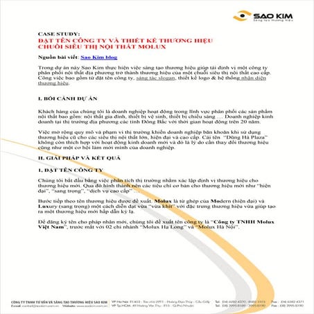 [Case study] Thiết kế thương hiệu chuỗi siêu thị nội thất cao cấp MOLUX 