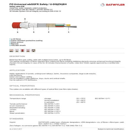 Datwyler universal safety fire fiber cabel   info tech middle east