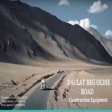 Construction Equipment used in Daulat Beg Oldie road 