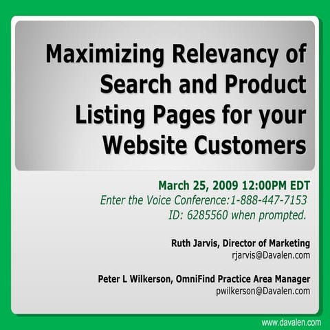 Maximizing Relevancy of Search and Product Listing Pages for your Website Cus...