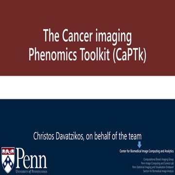 The Cancer imaging Phenomics Toolkit (CaPTk)