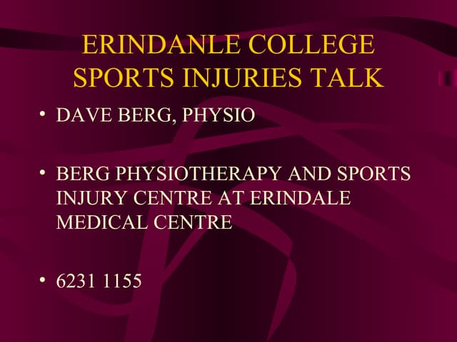 Dave berg sports injuries