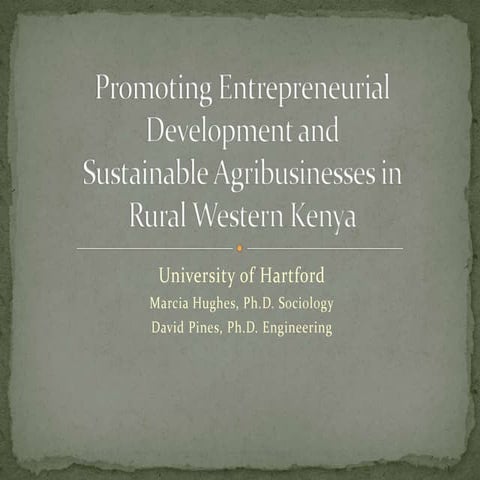 Open 2013:   Promoting Entrepreneurial Development and Sustainable Agribusine...
