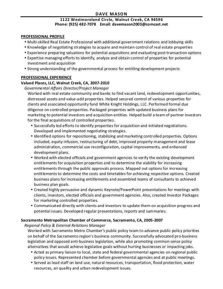 resume for real estate job