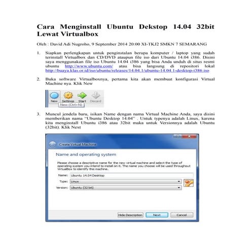 Cara Menginstall Ubuntu 14.04 dengan VirtualBox