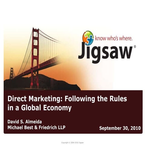 Direct Marketing: Following the Rules in a Global Economy