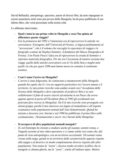 David Bellatalla, intervista