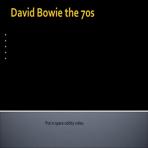 David Bowie The 70s Presentation