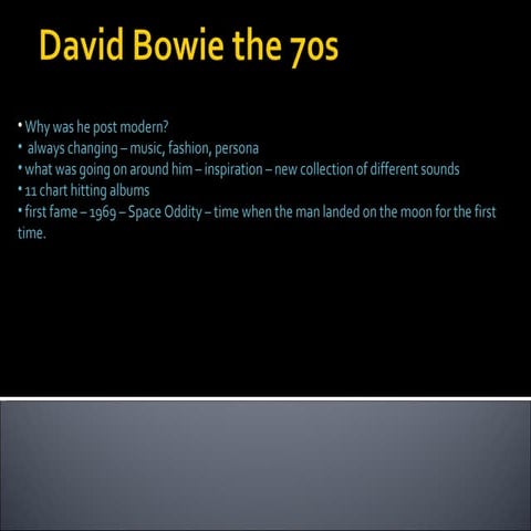 David Bowie The 70s Presentation