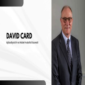 David Card: Nobel Laureate in Labor Economics and Empirical Research | PDF